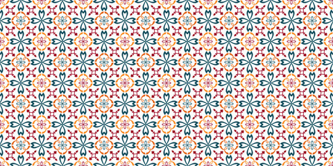 Decorative Floral Geometry Seamless Pattern Background