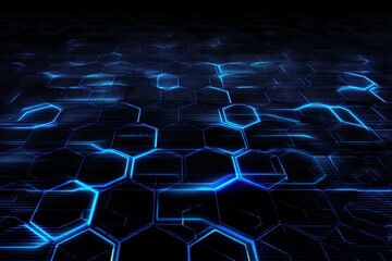 Obraz premium Abstract digital hexagonal pattern with glowing lines