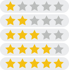 Star Rating Vector Set &ndash; 1 to 5 Star Review and Feedback Icons