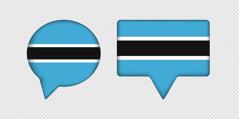 Flag of Botswana in speech bubble.