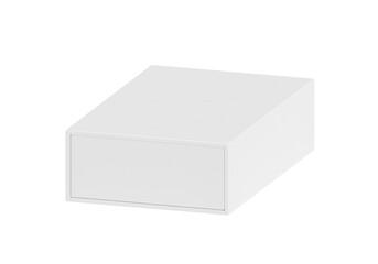 Fototapeta premium White blank paper slider box. Paperboard sliding lid container packaging. for design, transparent background