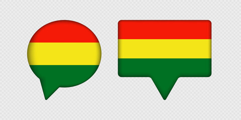 Flag of Bolivia in speech bubble.