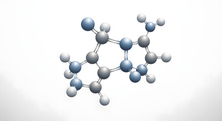 3D model of a complex organic molecule, showing atomic structure and chemical bonds for scientific visualization