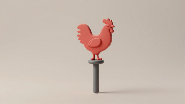 Farm Wind Vane Icon in Minimal 3D Farming Style