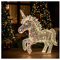 Magical Illuminated Unicorn Christmas Decoration Festive Display.
