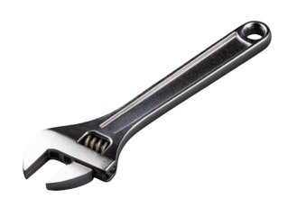 Adjustable Wrench on Grey Background