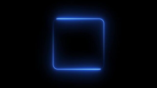 This image shows two overlapping glowing rectangles rendered in a vibrant magenta or purple neon color against a solid black background.