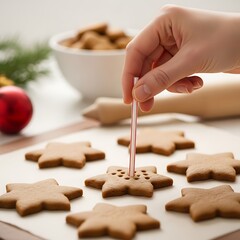 Decorating Star-Shaped Cookies with Precision and Care.