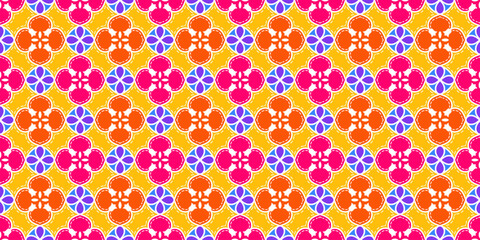 Decorative Symmetrical Floral Geometric Pattern