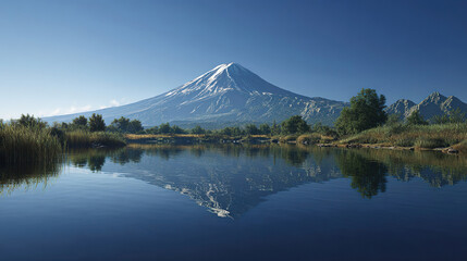逆さ富士の美しい景色03