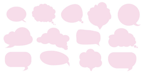 A vector illustration set of simple hand-drawn speech bubbles. Speech balloon, frames, stylish, stars