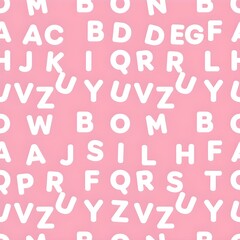분홍색 배경에 흰색 알파벳 정렬 패턴White alphabetical pattern on pink background