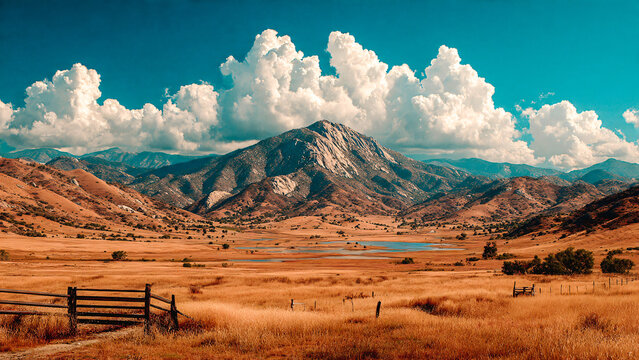 Prairies s&egrave;ches dans la montagne