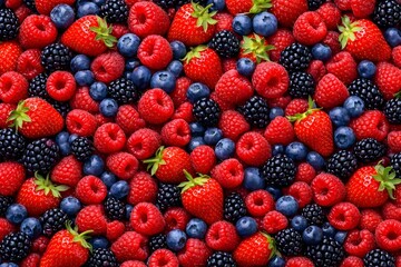 Fototapeta premium Colorful Berry Pattern for Food Design