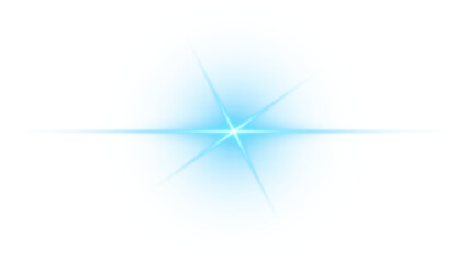PNG blue light flare with glow and shine on transparent background
