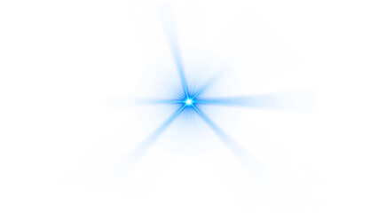 PNG blue light flare with glow and shine on transparent background