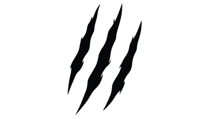 Three dark claw marks against a white background silhouette © PAKE