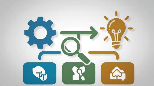 A creative light bulb icon symbolizes a business innovation concept through a vector illustration of a lamp sign representing inspiration, success, and electric energy technology for creative people