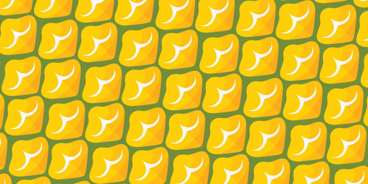 Background texture pattern pineapple. Yellow color pineapple skin motif