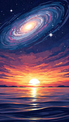 sunset over the ocean