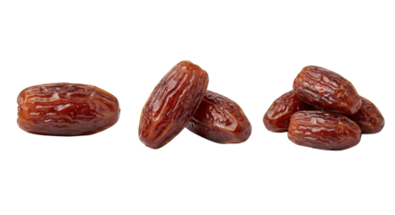 Fresh Dates Fruit Isolated on White Background, Healthy Sweet Food Ingredient