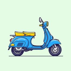 a classic blue scooter