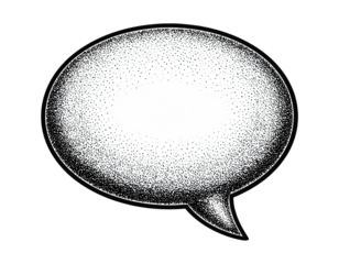 A 3d vector illustration of a blank speech bubble icon designed as a chat cloud or message balloon symbol for web communication and business discussion