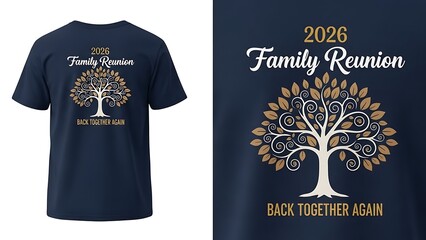 Family reunion typography tshirt design.