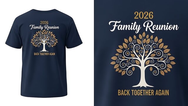Family reunion typography tshirt design.