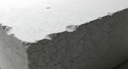 Close up of a concrete surface with rough edges.