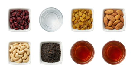 Healthy Ingredients: Dried Cranberries, Raisins, Almonds, Cashews, Tea, Water, Seeds