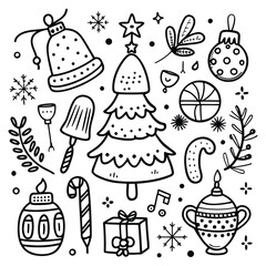 Sketchy Hand Drawn Christmas Decor