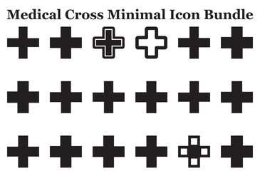Obraz premium Medical Cross Minimal Icon Bundle