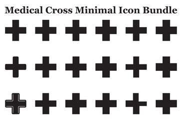 Obraz premium Medical Cross Minimal Icon Bundle