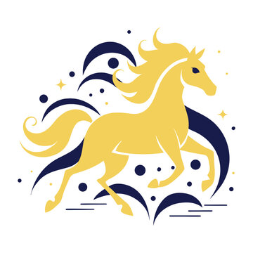 Modern Elegant Horse Symbol Vector