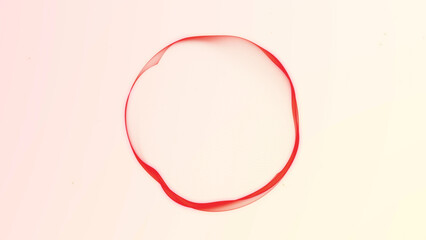 Bright red abstract digital sphere with soft flowing gradients on light background. Minimal energetic orb with smooth motion-inspired particle structure.