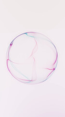 Abstract calm plasma sphere with soft neon gradients on light background. Futuristic digital orb with smooth flowing lines and gentle luminous depth.