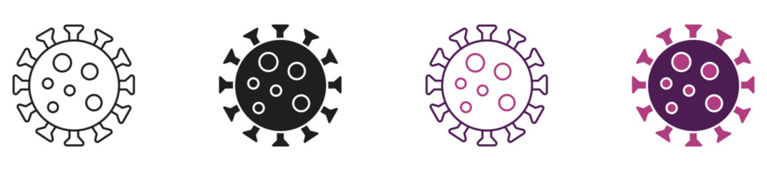 HIV Virus icon set , vector illustration.
