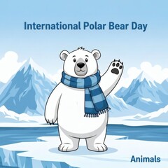 Fototapeta premium Celebrating international polar bear day with a friendly cartoon bear