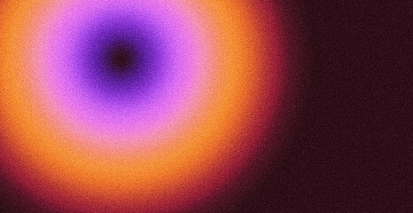 Grainy background, vibrant color gradient, blue orange red concentric circles on black backdrop, noise texture music party banner poster cd cover design © Enso