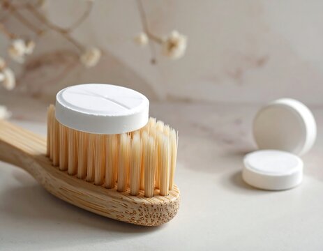 Natural toothbrush and whitening tablets