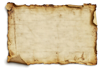Vintage parchment paper with torn edges and distressed texture background