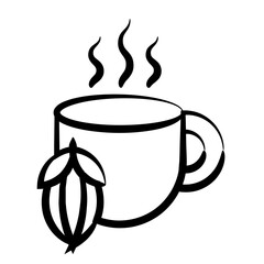 Hot cocoa mug with steam