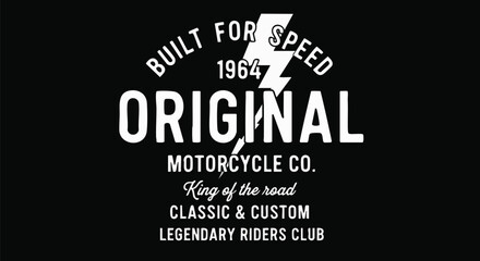 Vintage Style Original Motorcycle Co. Logo for Classic and Custom Bikes.