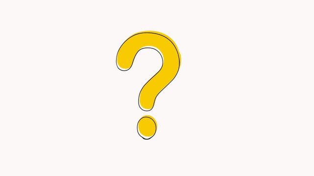 Animation of a yellow question mark