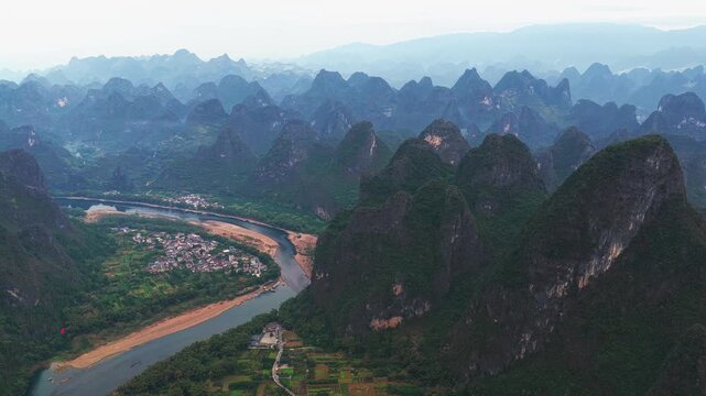  The Mountain Landscape of Guilin, Li River in Yangshuo