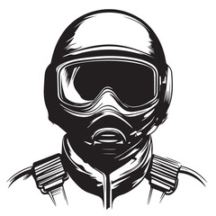 vector illustration of a pilot with a helmet © bima saputra