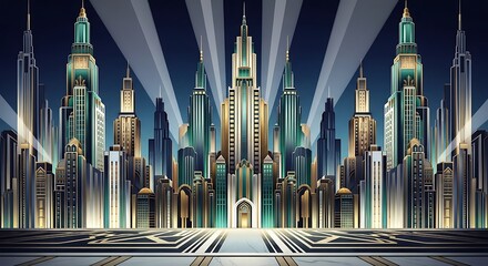 Art Deco Metropolis - A Stunning Cityscape of Elegance.