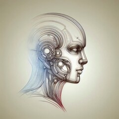 Side Profile AI Human Head