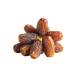 Obraz premium Bunch of Sweet Dried Date Fruits Isolated on Transparent Background Traditional Middle East Snack